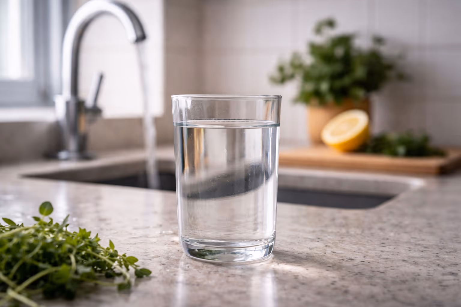 Clear drinking water in glass highlighting invisible arsenic contamination risk