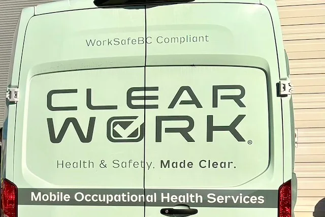 One of the Clear Work mobile hearing testing units at the Place-Crete Systems safety summit in Abbotsford