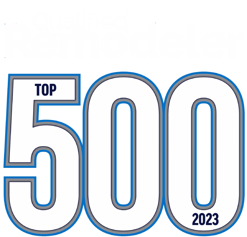 Badge for qualified remodeler recognized as one of the top 500 in 2023.