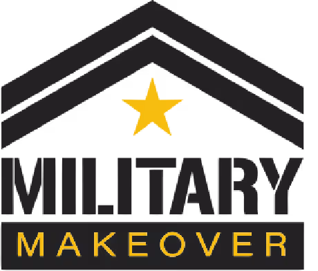 Military Makeover logo featuring a gold star above the word MILITARY and the word MAKEOVER in gold below.