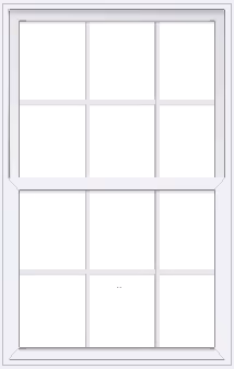 White colonial-style window with twelve panes arranged in two sections.