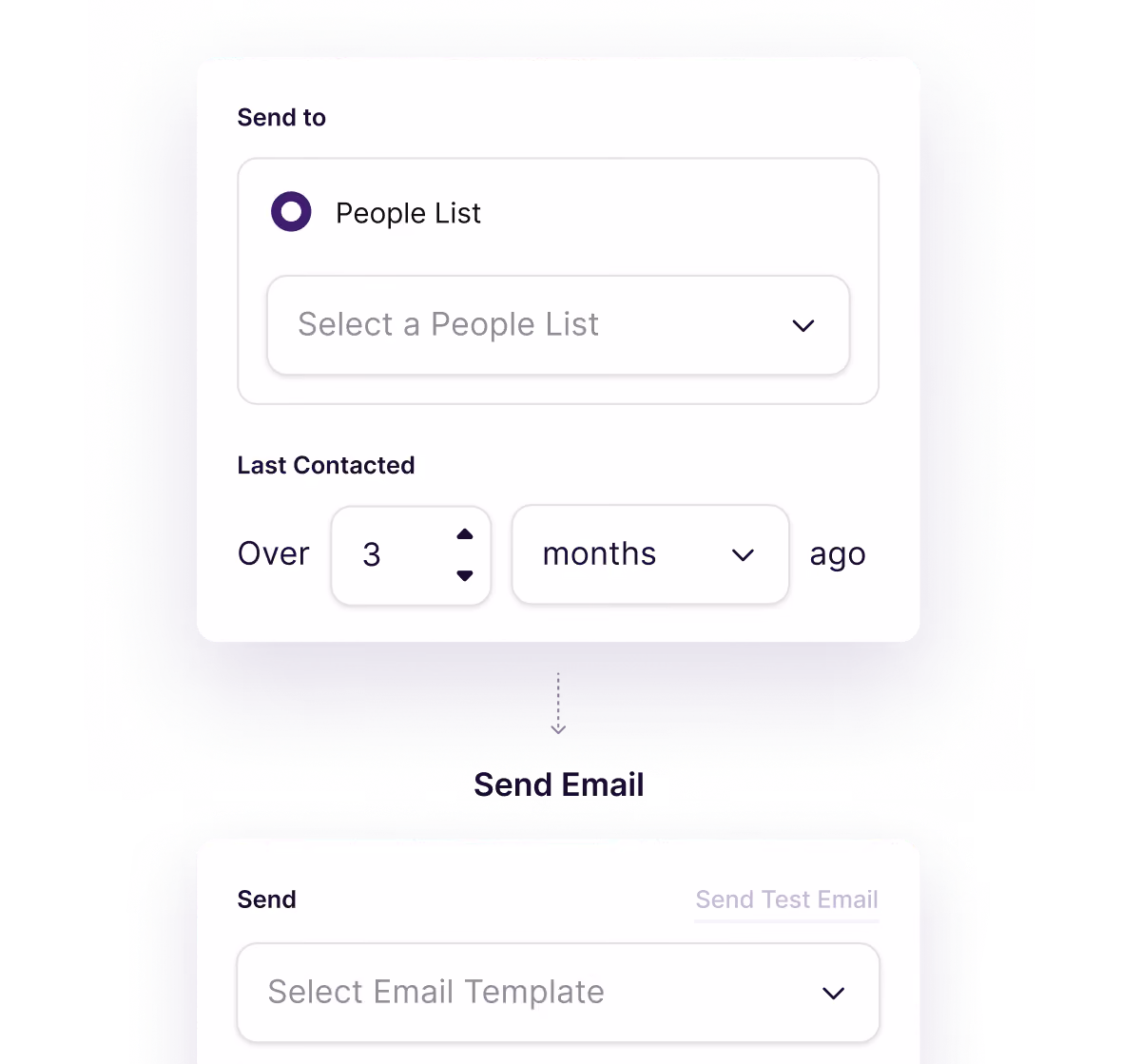 Copper setting up a bulk email to a filtered people list