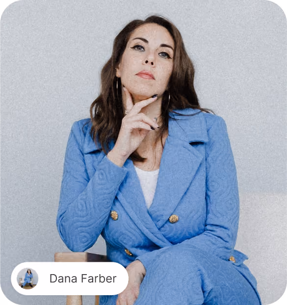 Portrait of Dana Farber in a blue suit