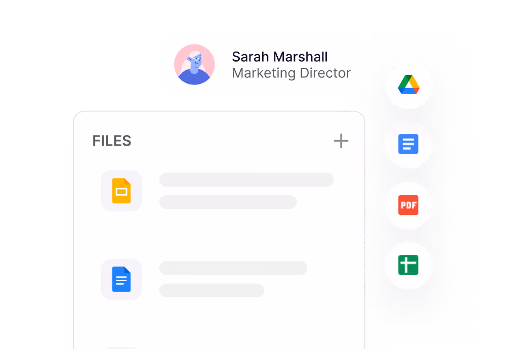 Copper storing Google Drive files and documents on a customer record