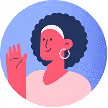 Mini illustration of a woman waving