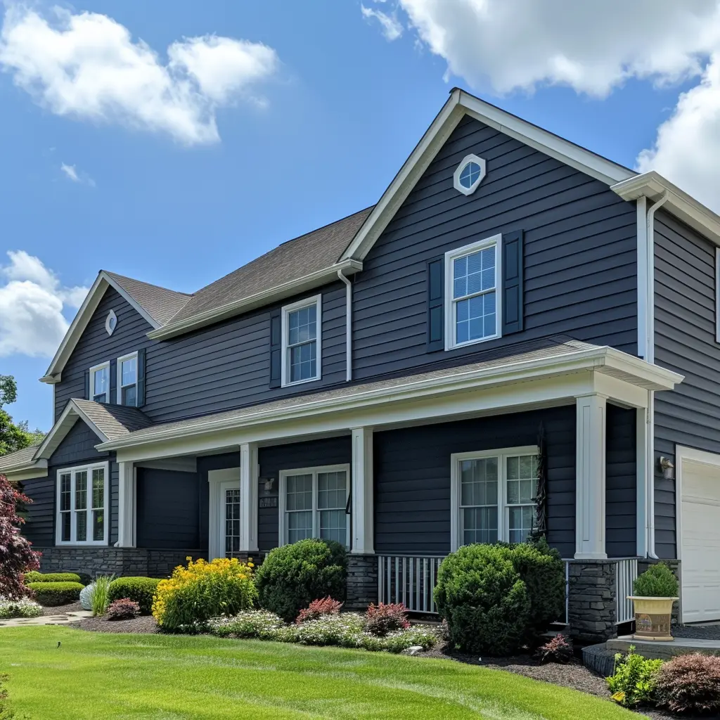 A home having a vinyl siding on its exterior
