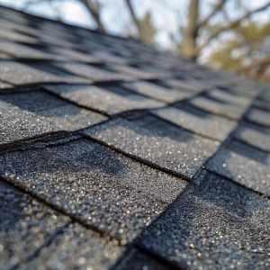 you can see curled shingles