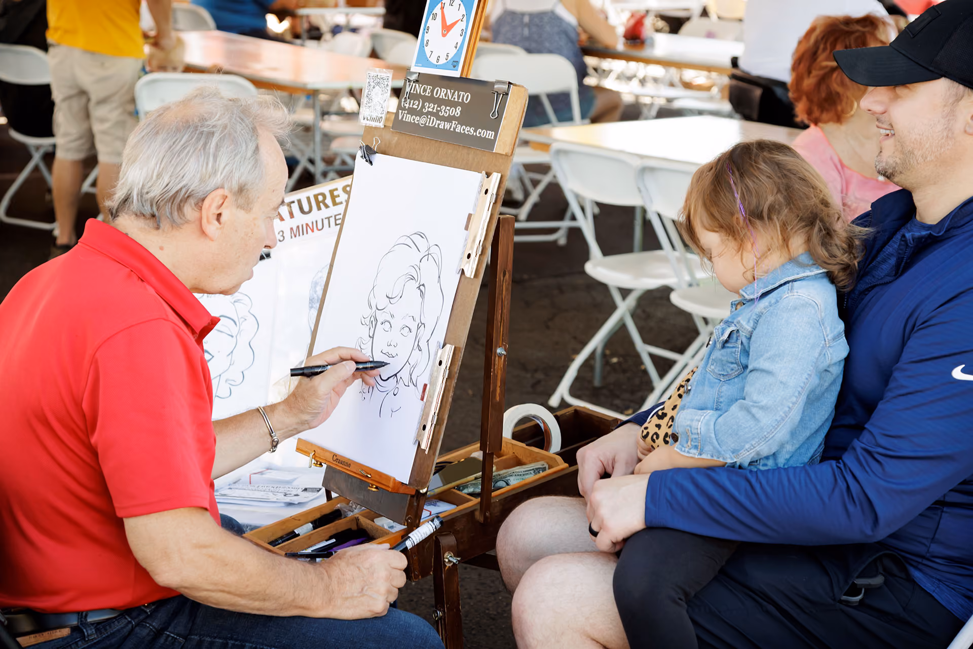 Marketplace at Mountain View community events family fun carnival caricature
