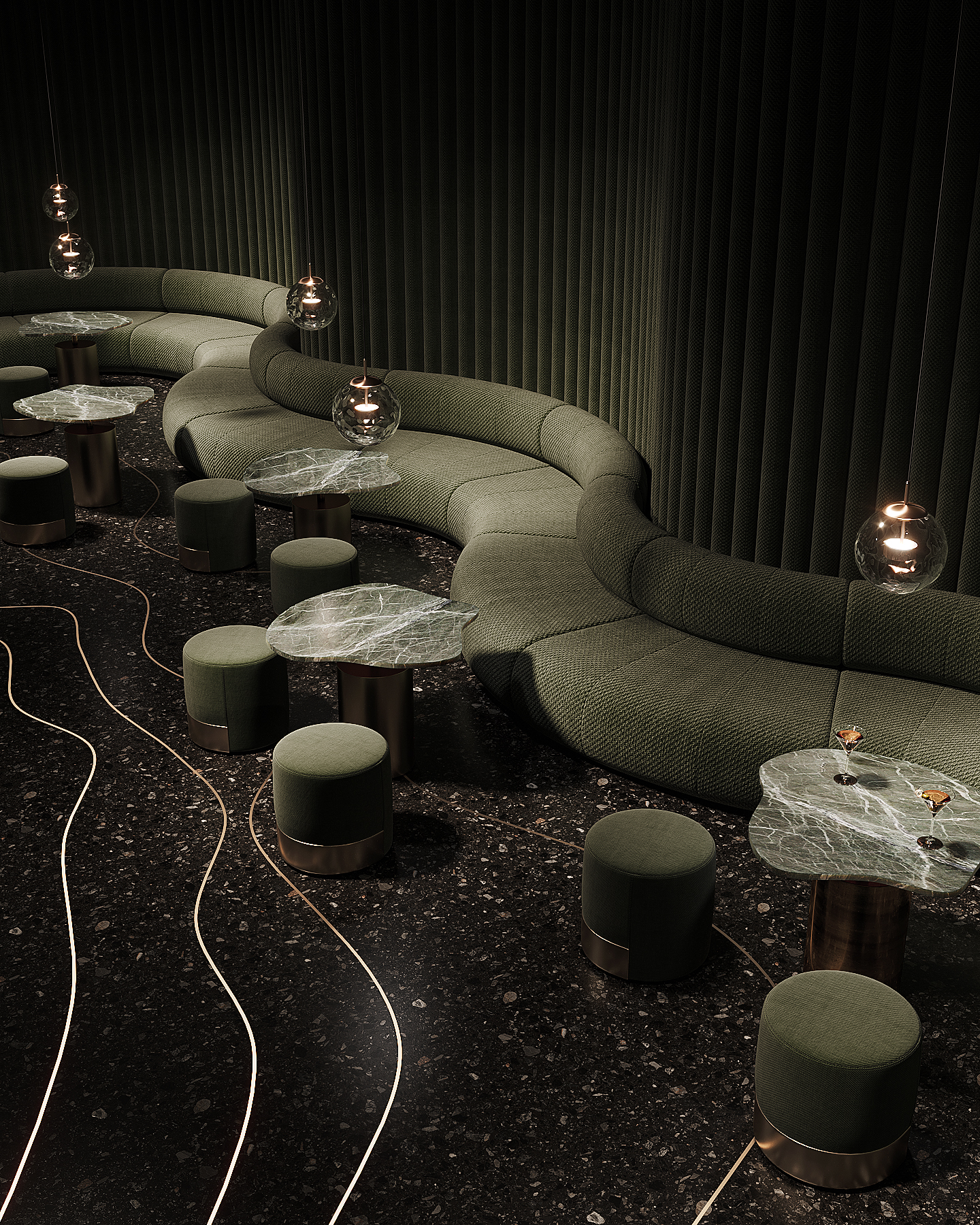Jellyfish bar interior visualization