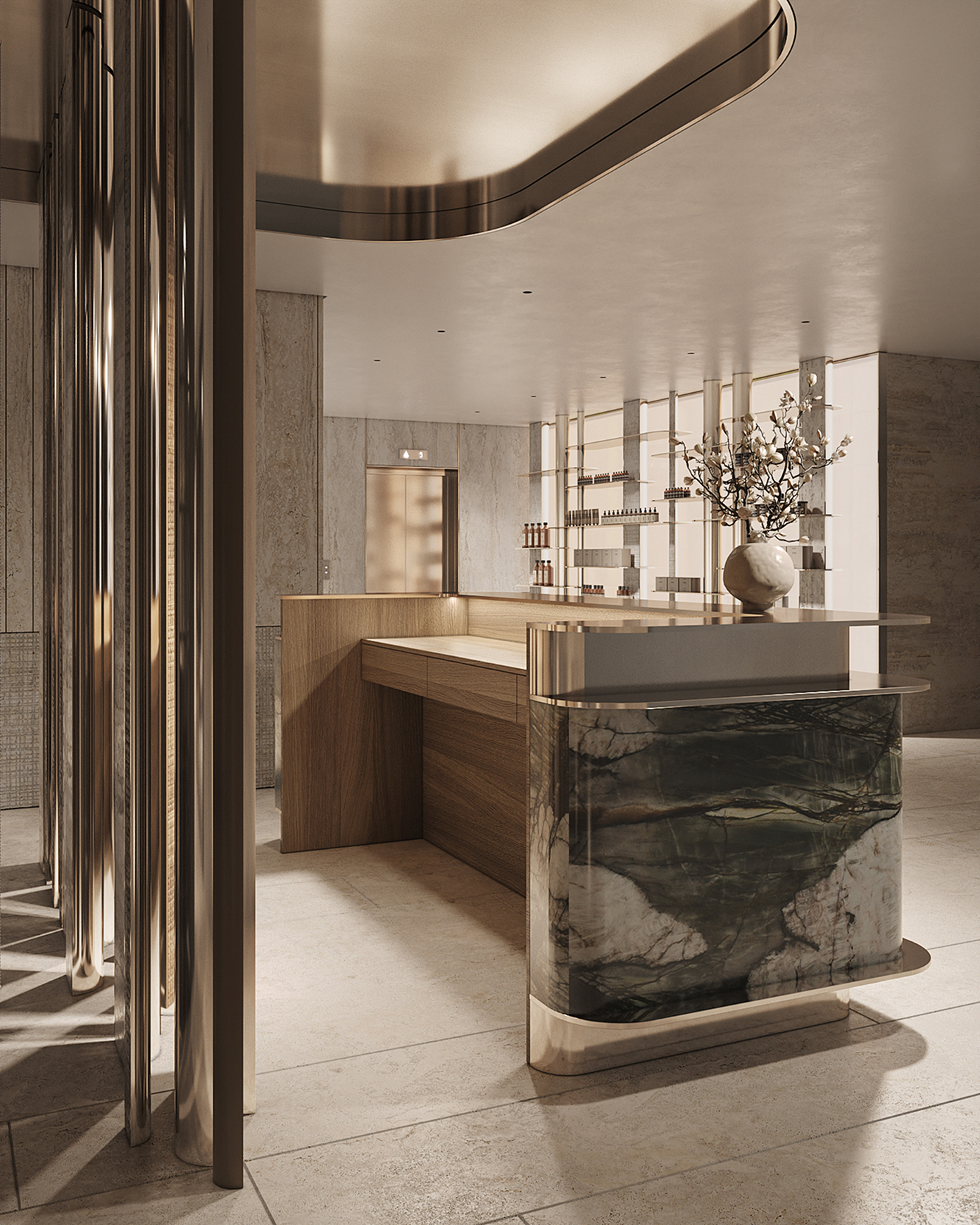 The One by DIM lobby and spa visualization
