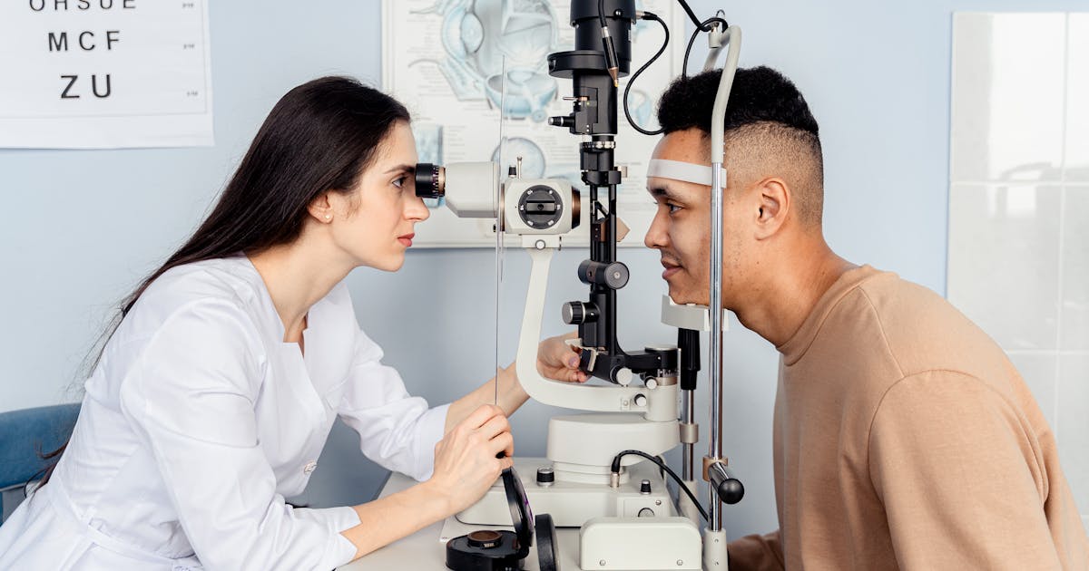 A man having an eye examination