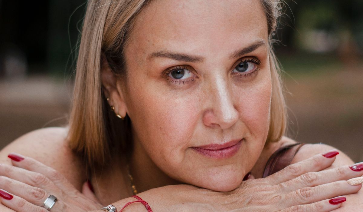 Portrait of a mature blonde woman