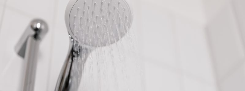 Shower head with water running