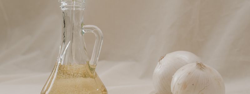 Olive oil in a clear glass jar