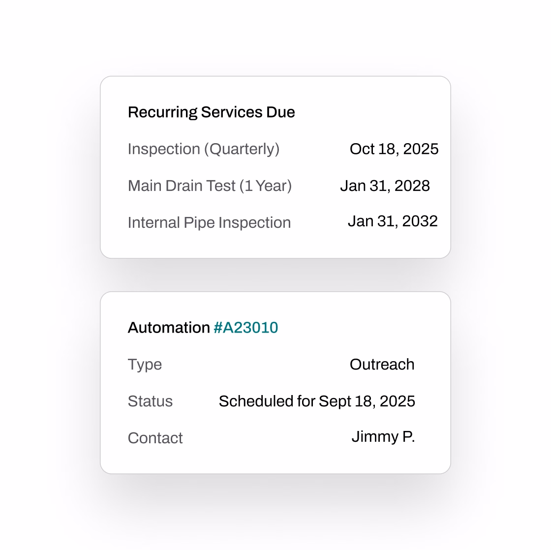 Smartphone screen displaying a 'My Visits' app with scheduled service calls for December 31, 2025, including locations and times.
