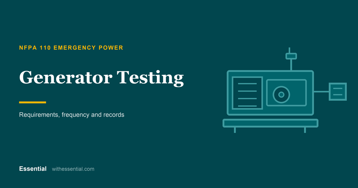 NFPA 110 emergency generator testing requirements