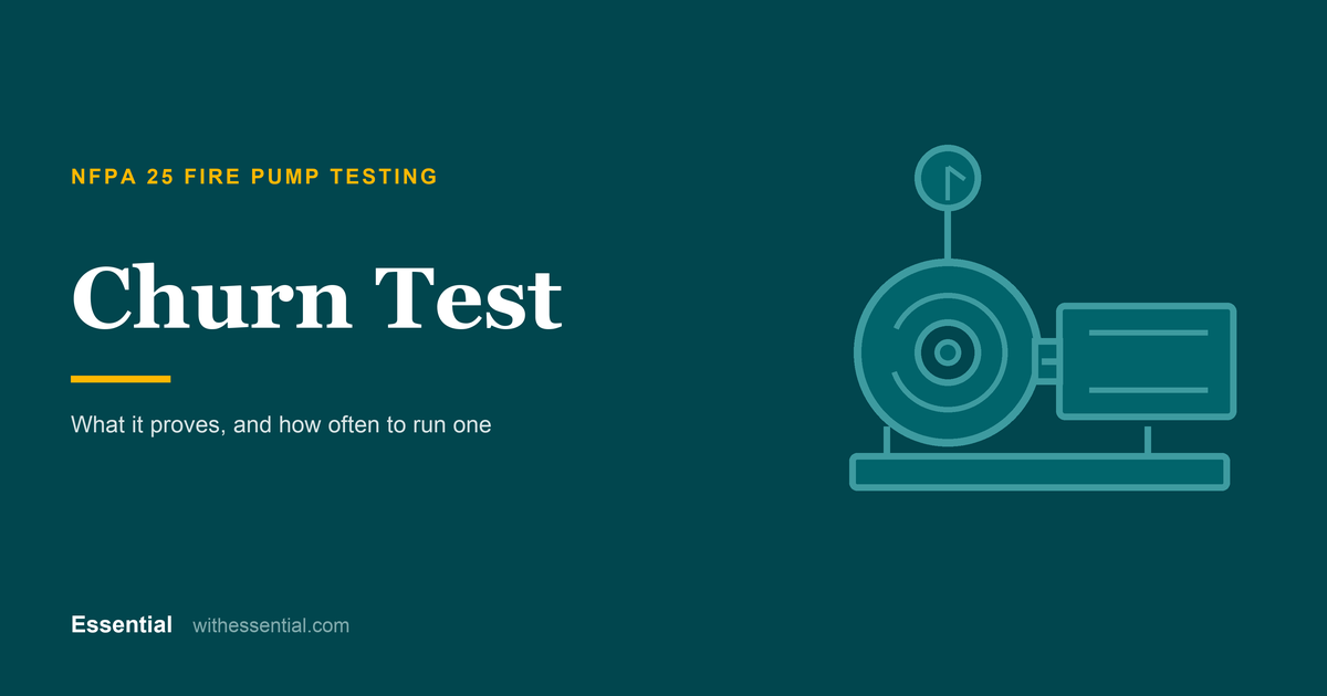Fire pump churn test — NFPA 25 no-flow testing