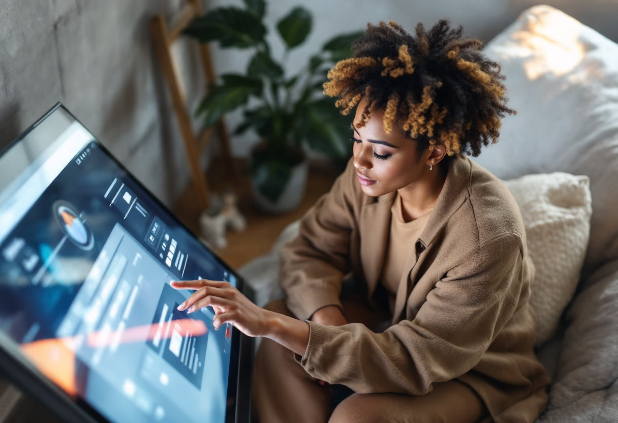 image of a client interacting with digital content