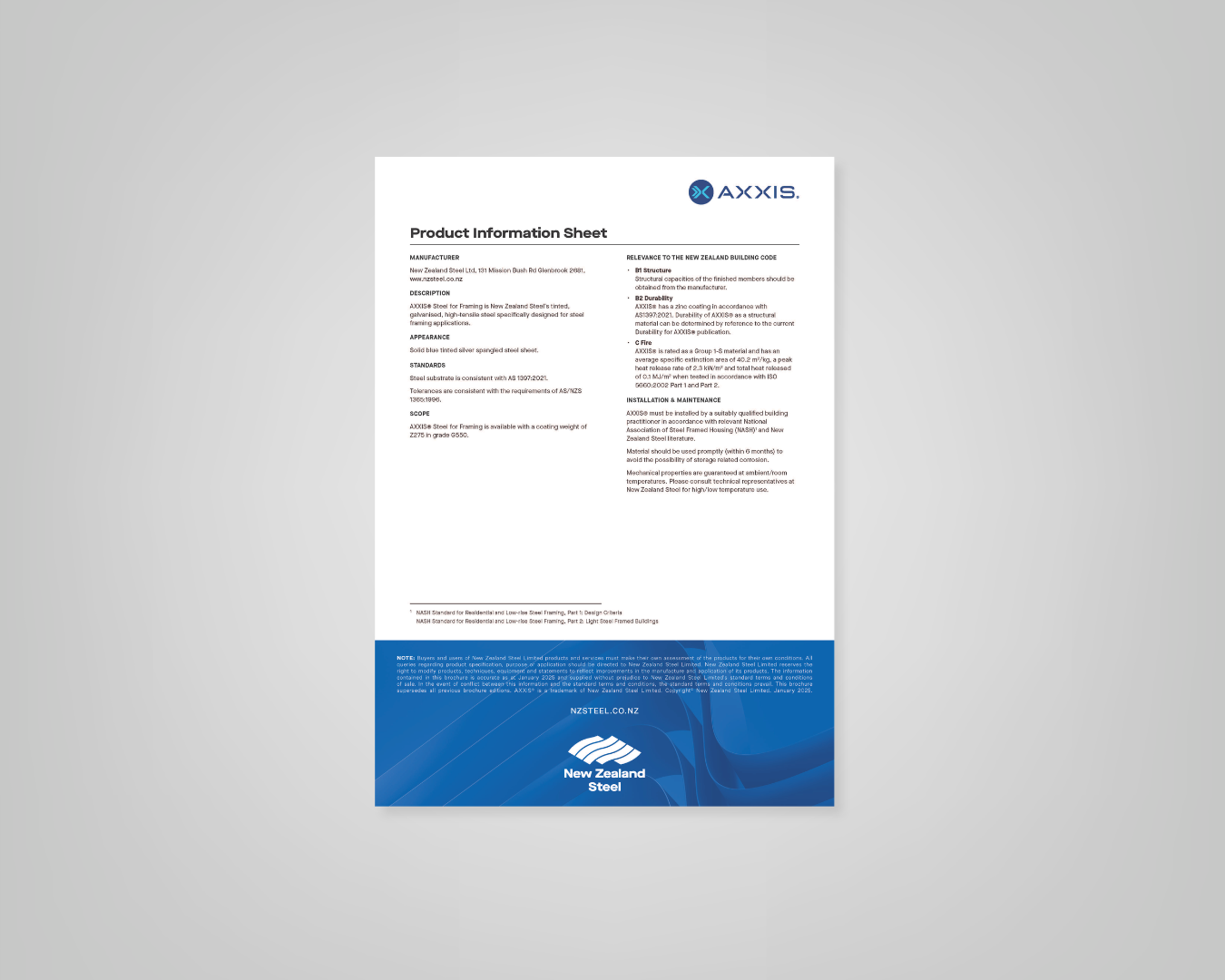 AXXIS® Product Information Sheet
