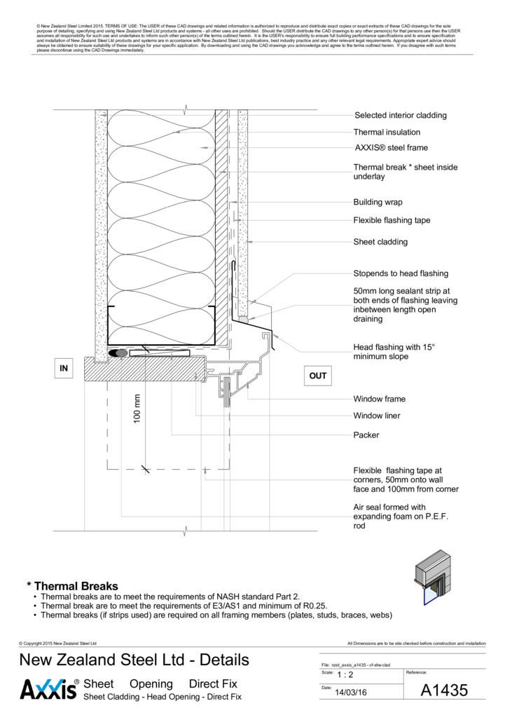 Sheet Cladding - Head Opening - Direct Fix