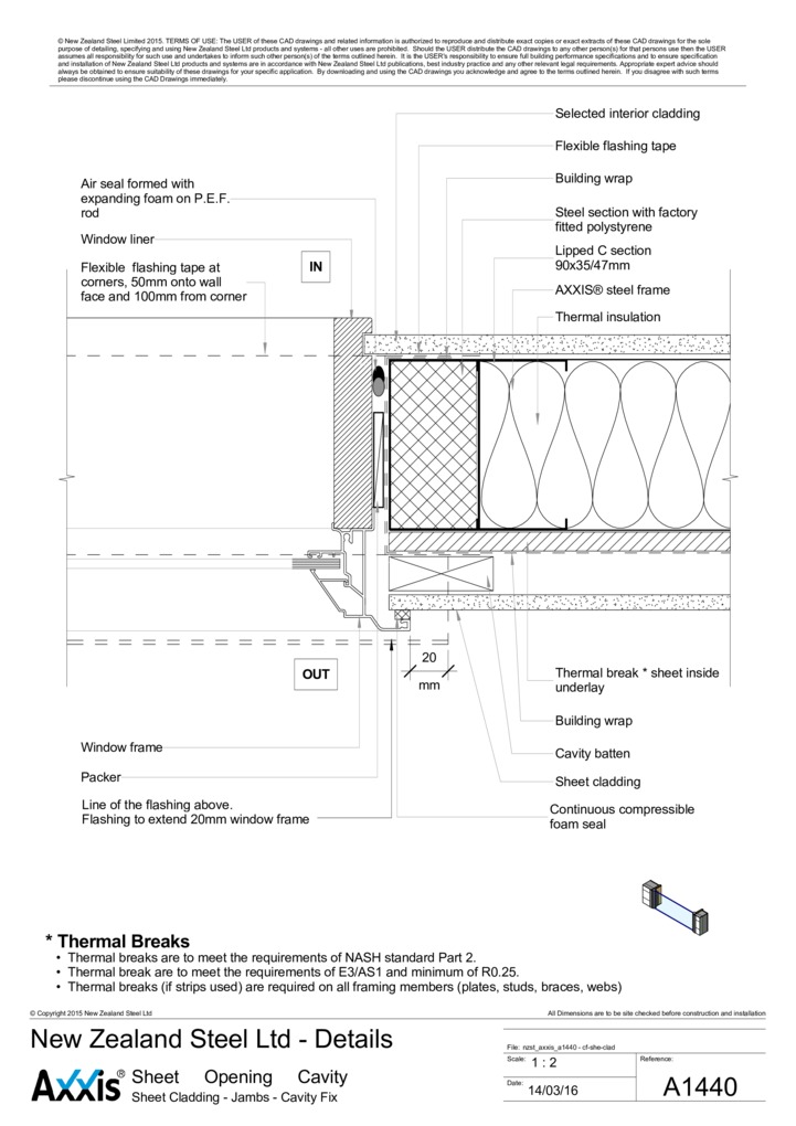 Sheet Cladding - Jambs - Cavity Fix