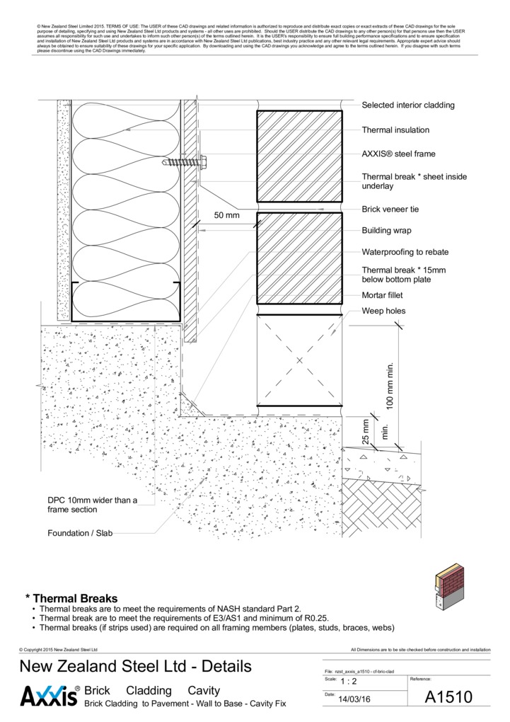 Brick Cladding to Pavement - Wall to Base - Cavity Fix