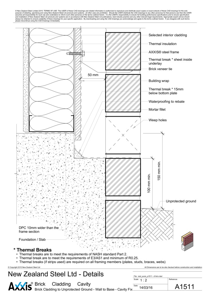 Brick Cladding to Unprotected Ground - Wall to Base - Cavity Fix