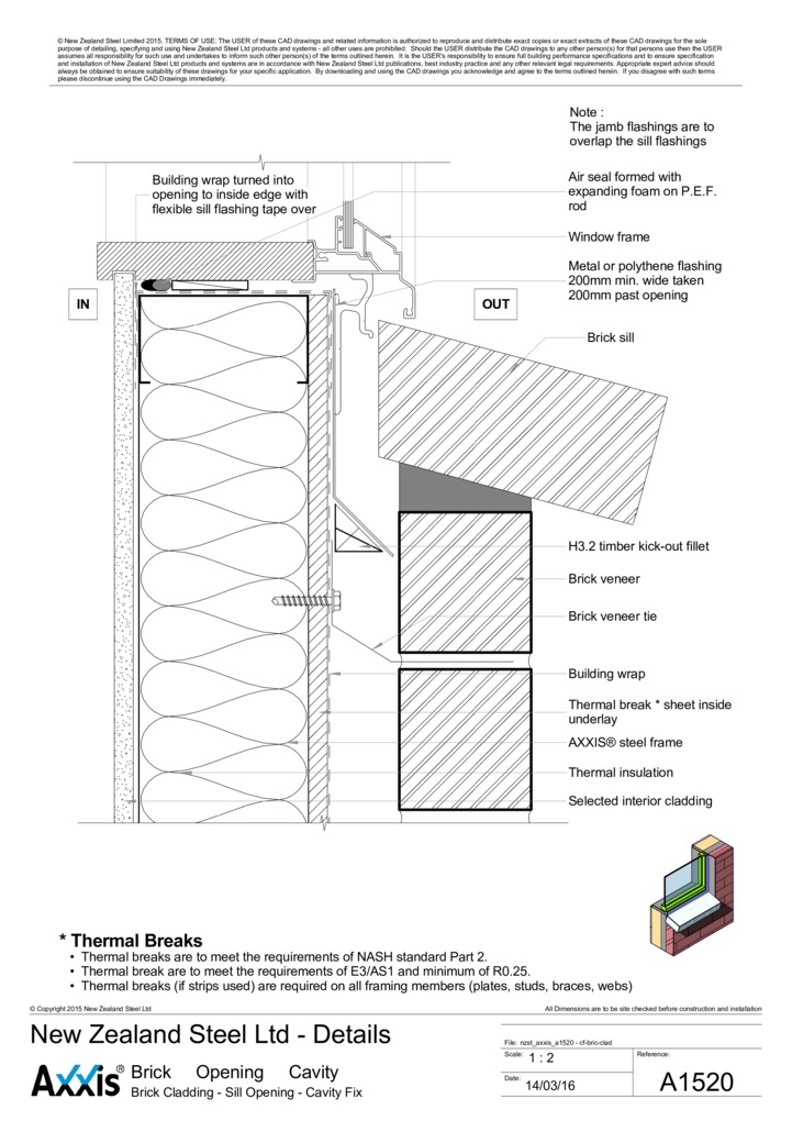 Brick Cladding - Sill Opening - Cavity Fix
