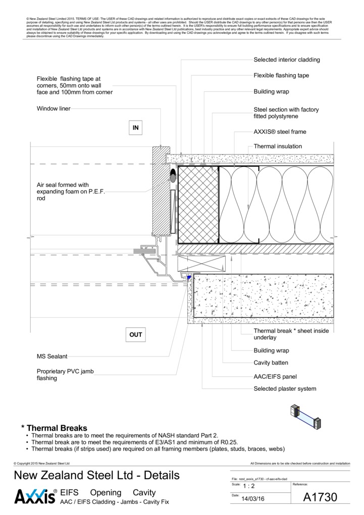 AAC / EIFS Cladding - Jambs - Cavity Fix