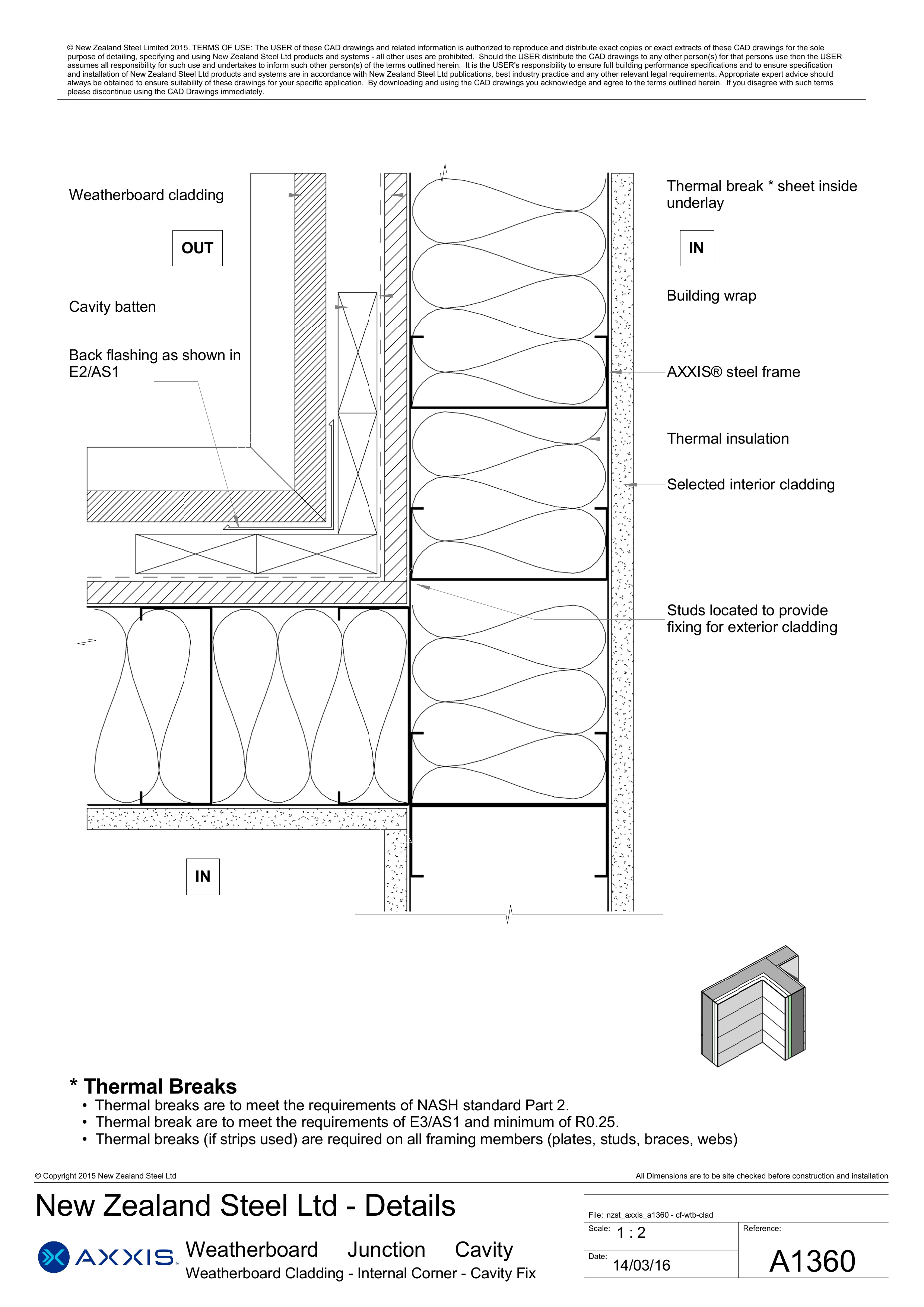 Weatherboard Cladding - Internal Corner - Cavity Fix