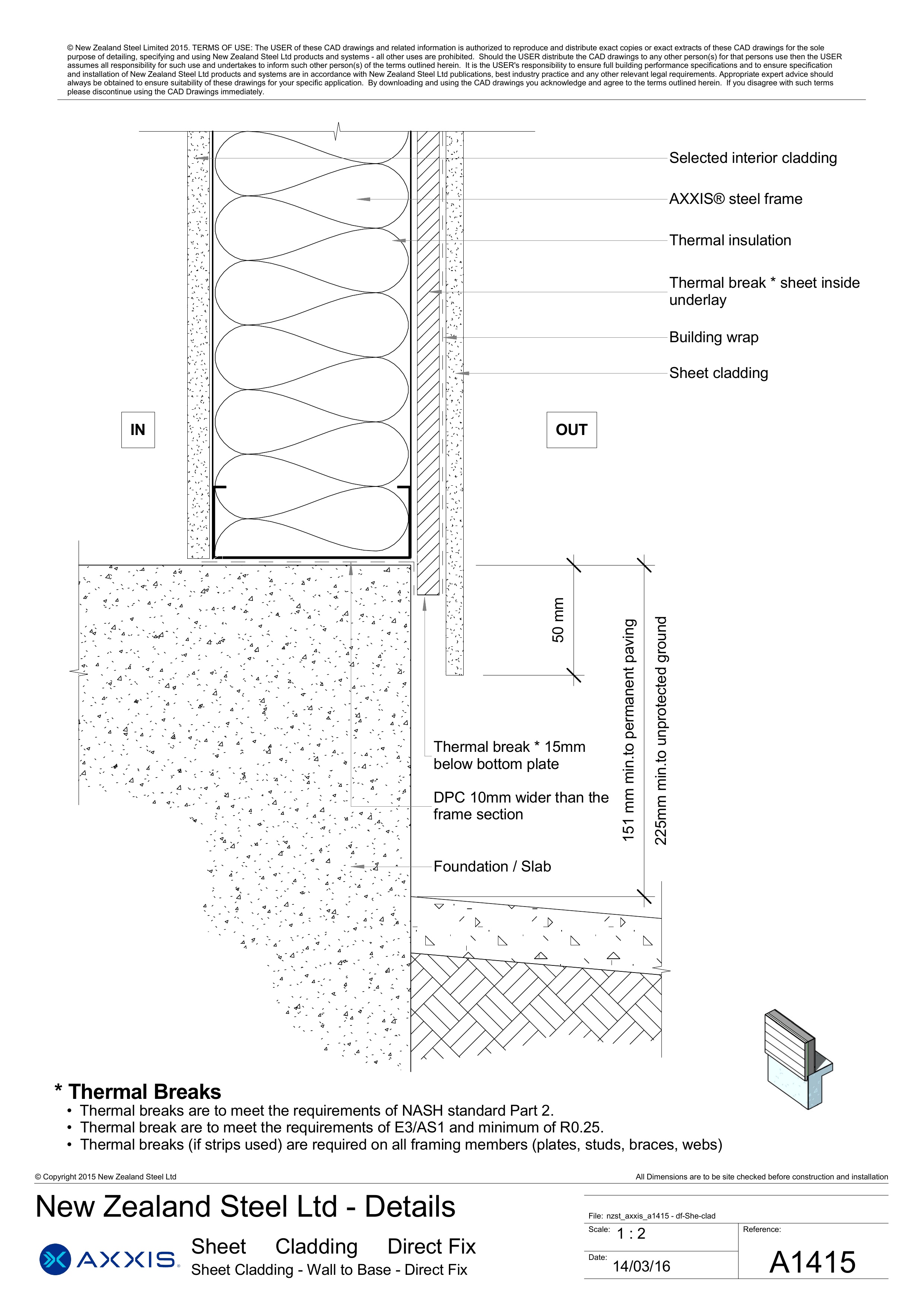 Sheet Cladding - Wall to Base - Direct Fix
