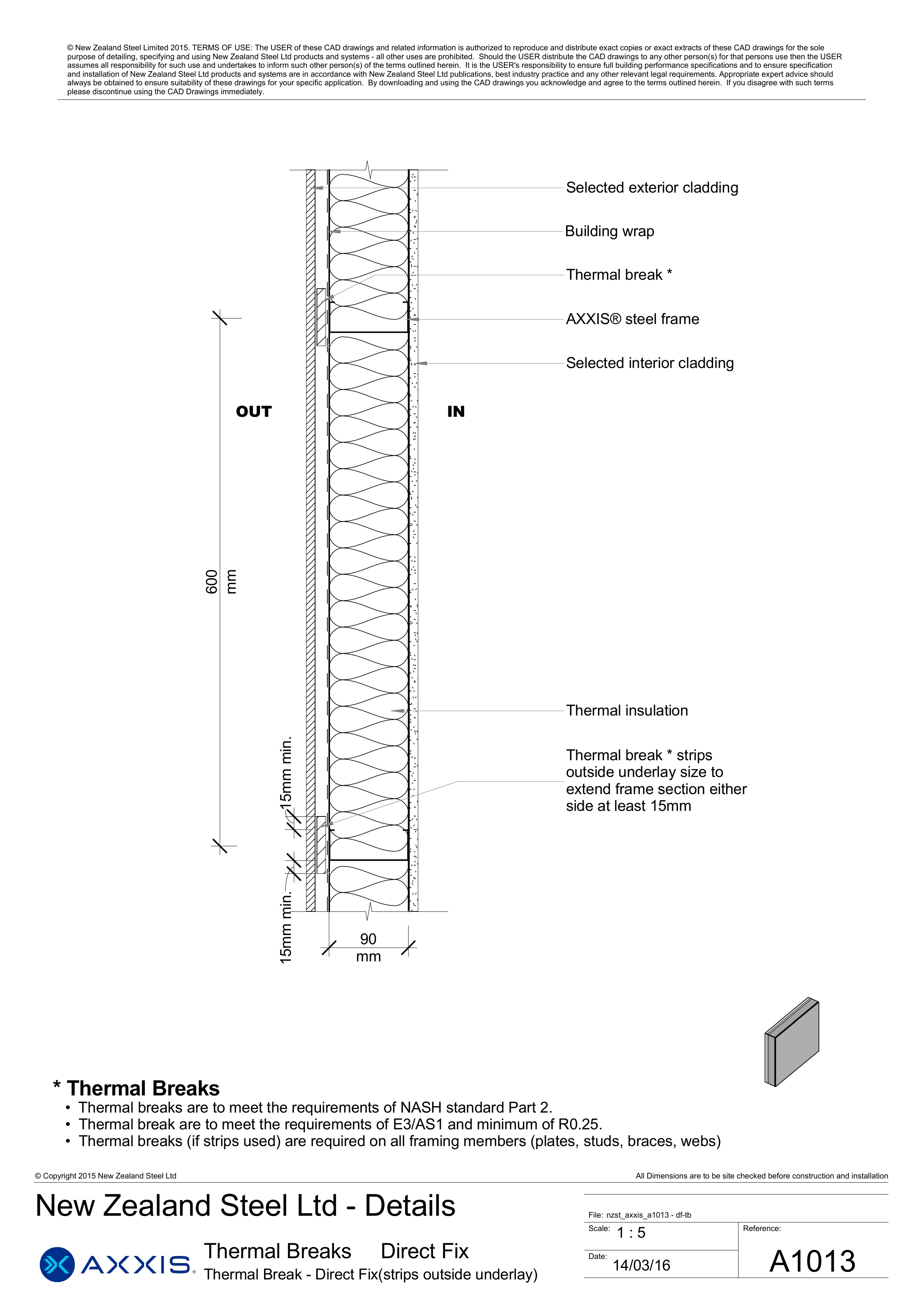 Thermal Break - Direct Fix (strips outside underlay)