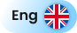 English language icon with UK flag inside a circular button on a blue gradient background.