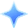 Blue four-point star sparkle icon.