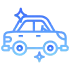 Icon of a car with sparkles representing exterior auto detailing services.