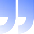 Large white quotation marks on a blue gradient background.