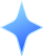 Blue shining sparkle icon with star-like shape.