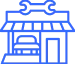 Icon of an auto parts store with a wrench symbol above the building.
