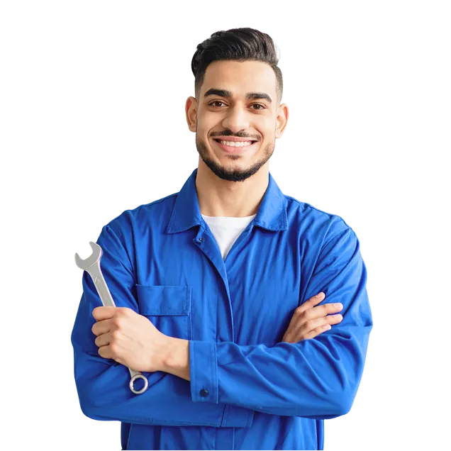 A man holding spanner