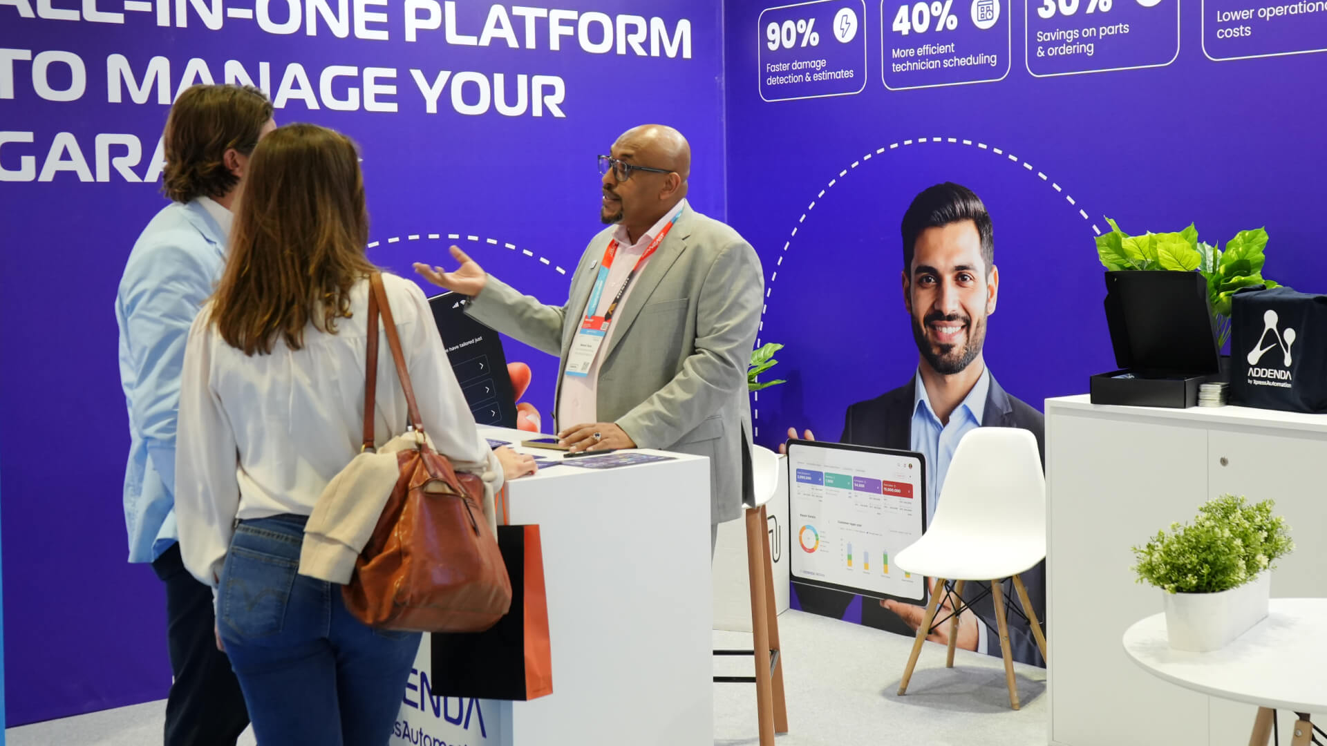 Bashir chatting with potential clients