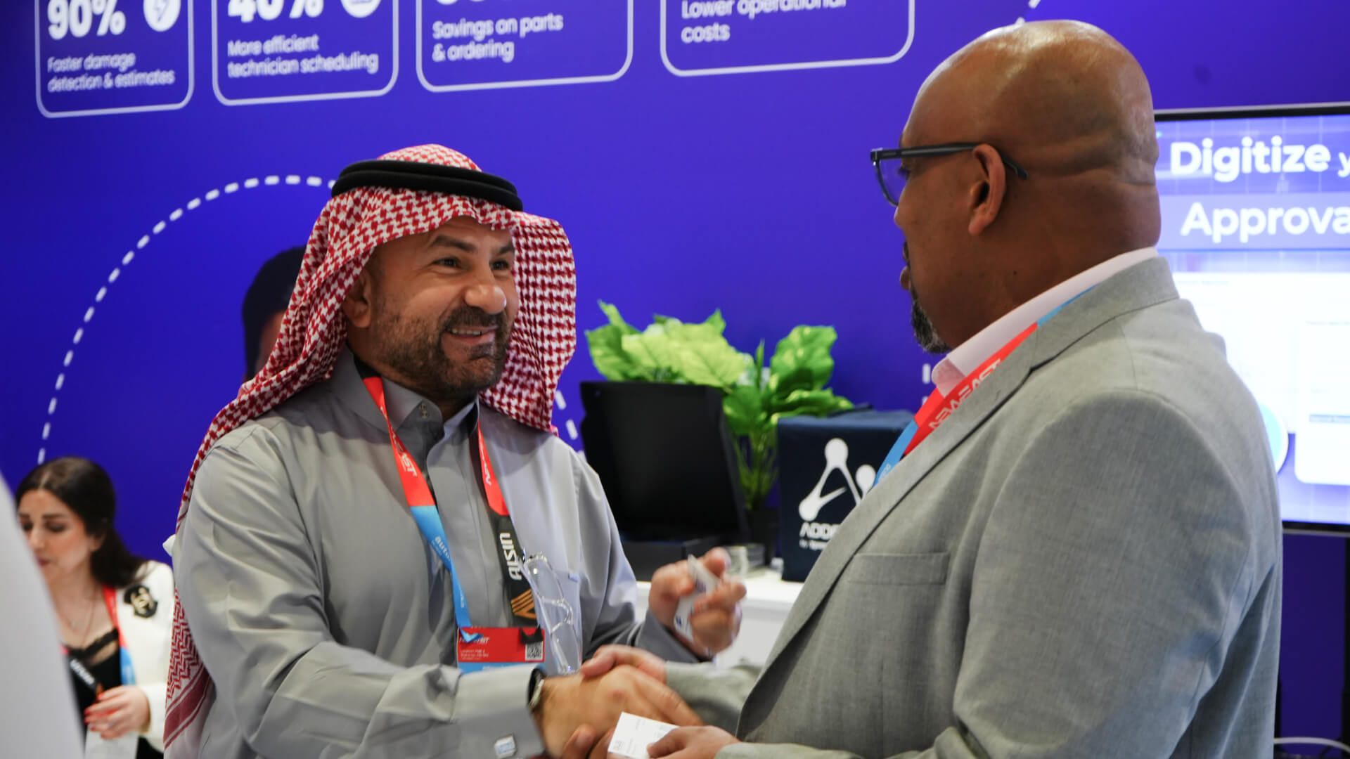 Bashir chatting with a potential customer 