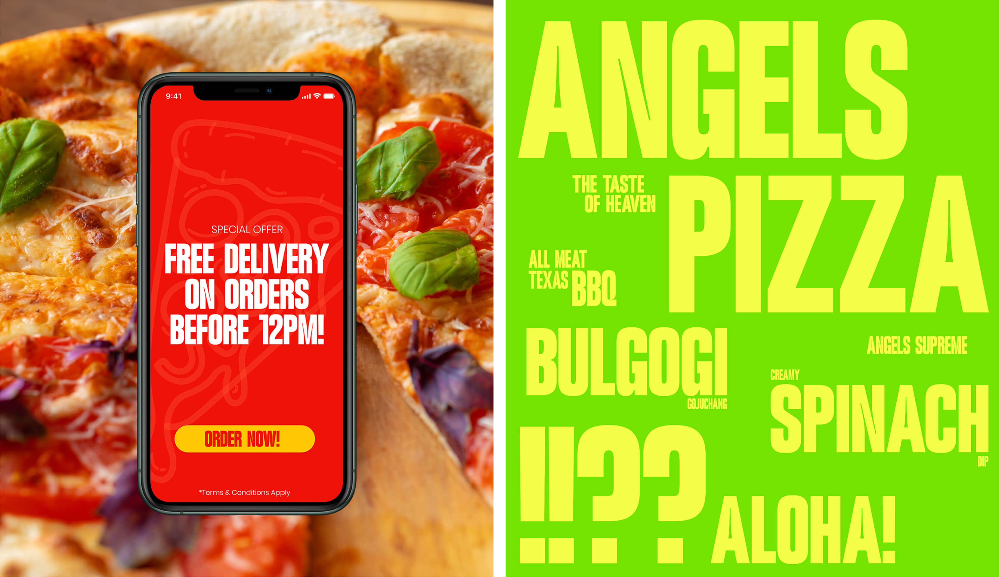angels pizza artwork
