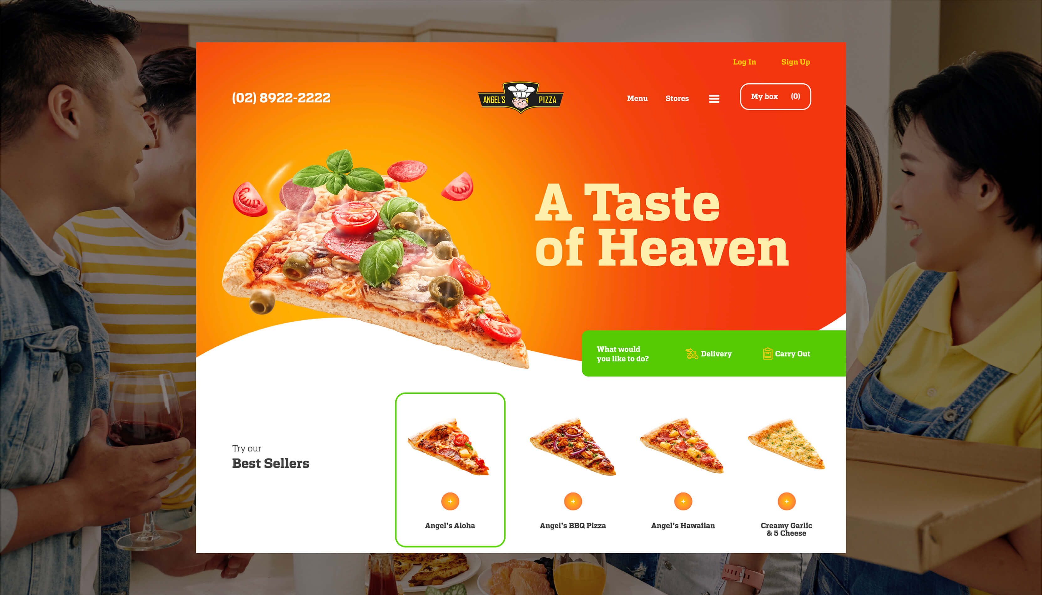 angels pizza homepage