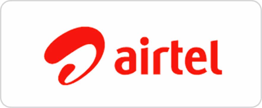 Airtel company logo in red on a white background.