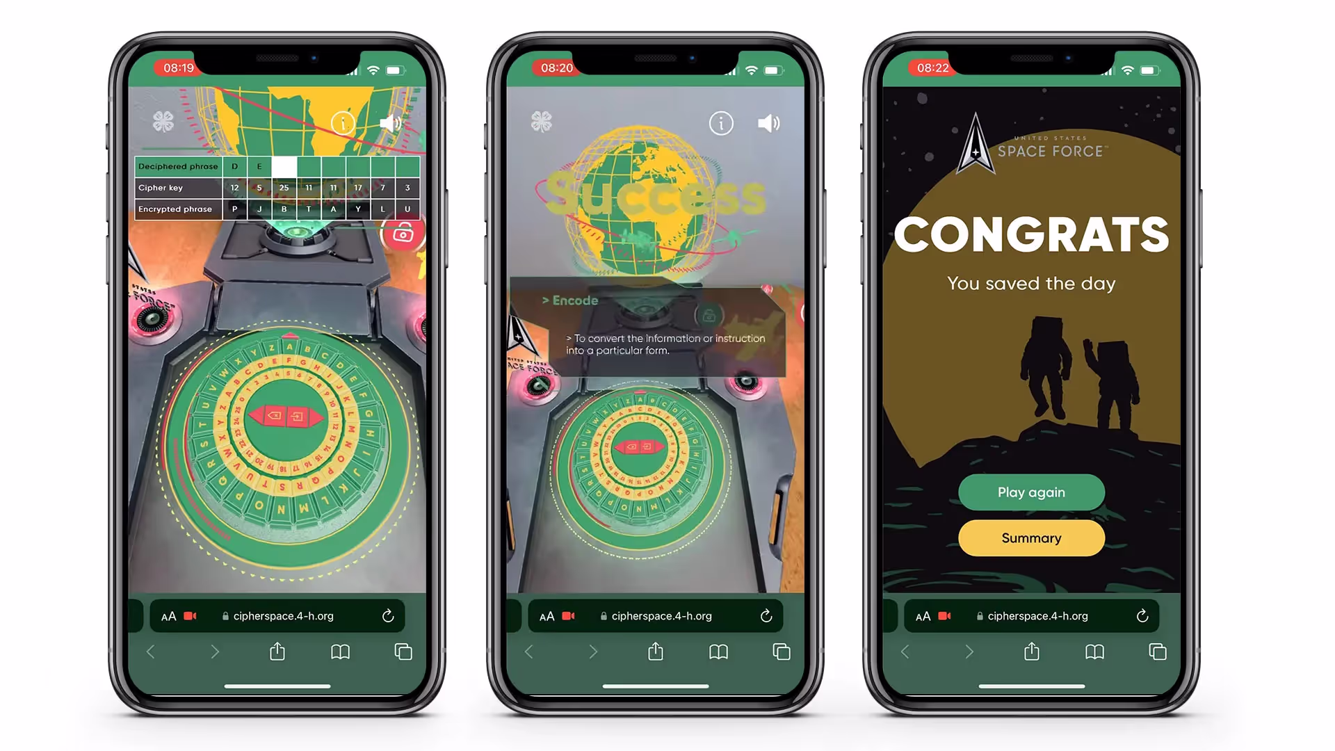 4-H Cipher Space - An Engaging Web AR Experience 