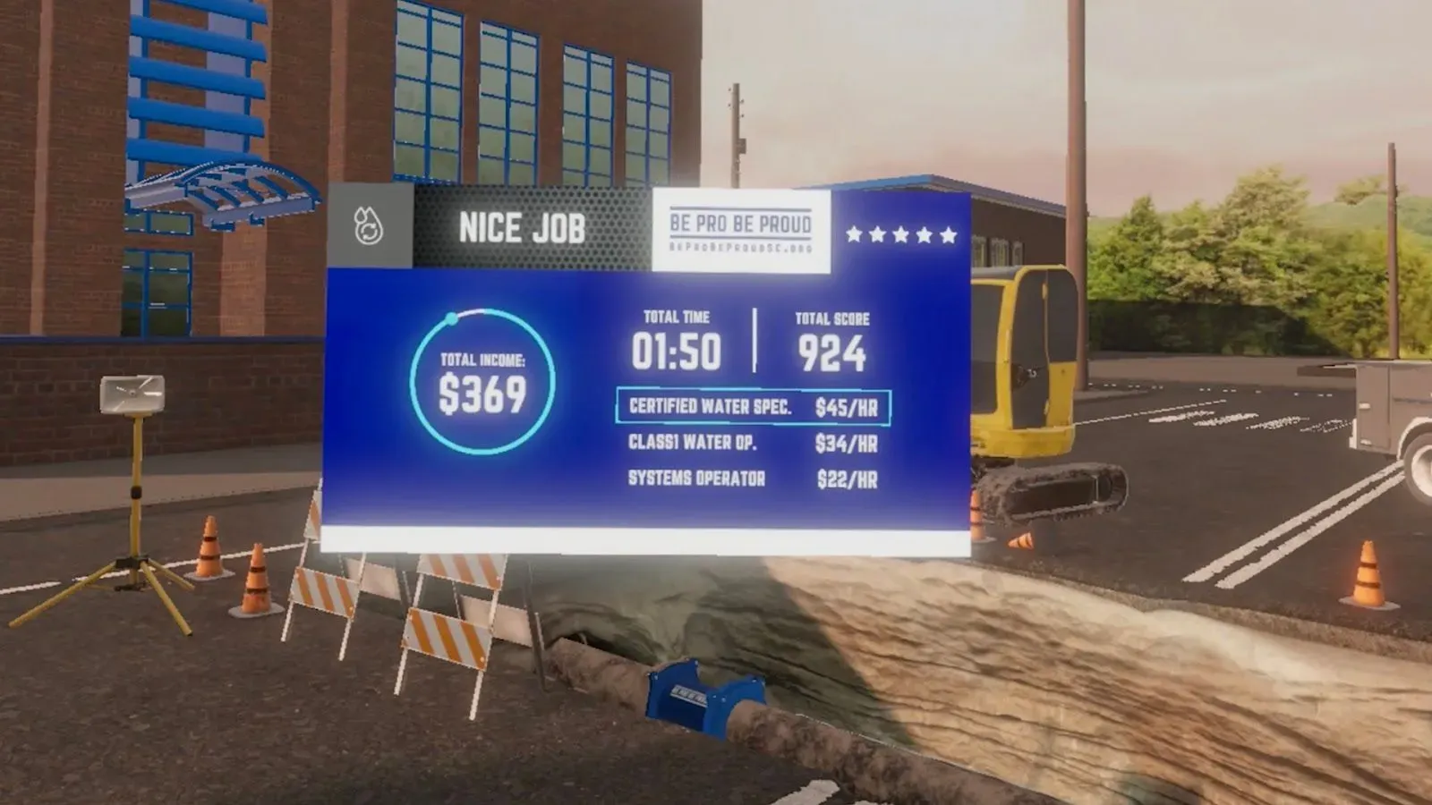 Be Pro Be Proud Water Works VR SIM