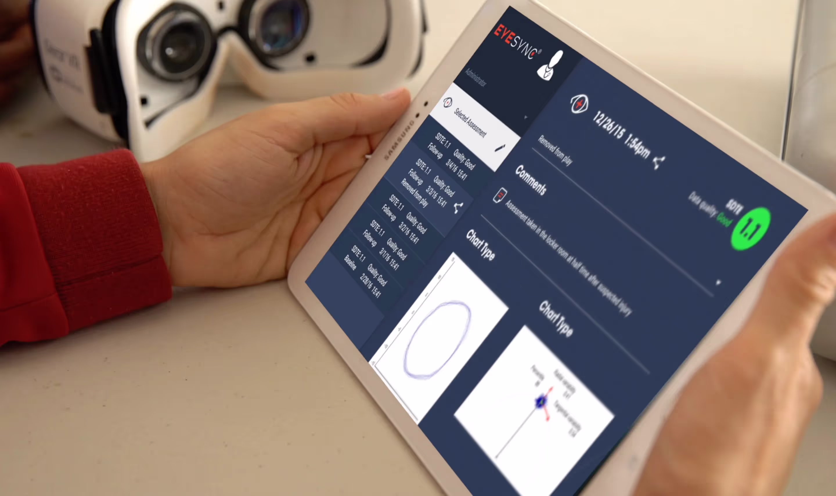 EYE-SYNC gear and tablet.