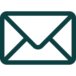 Simple black envelope icon representing email or messaging.