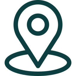 Map location pin icon above a circular base.