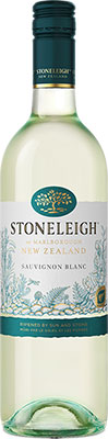 Bottle of Stoneleigh Marlborough New Zealand Sauvignon Blanc white wine.